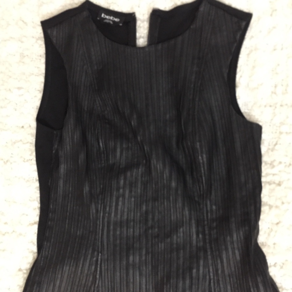 Bebe Eco Leather Top With Zipper, Size S